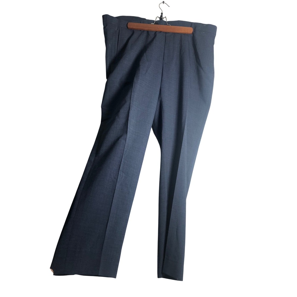 Awearness Kenneth Cole Dress Pants Mens 38 Blue Wool Blend Flat Front Slacks